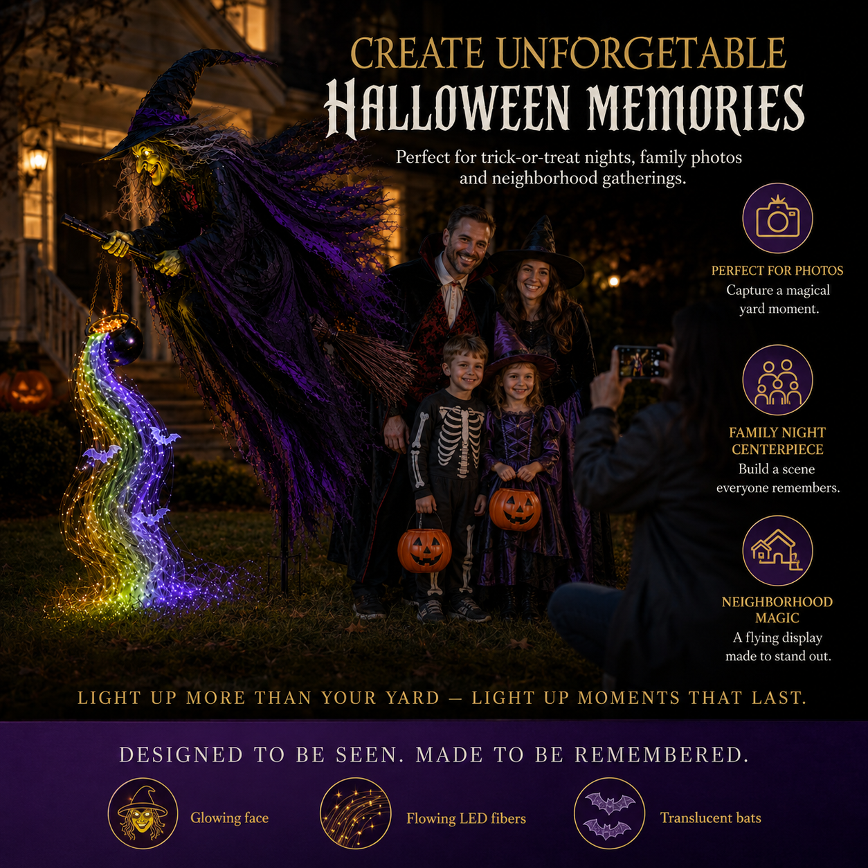 🥳Hot Sale 40% OFF🎃 Halloween Flying Witch Magic Flow Solar Light🎉🎉🎉