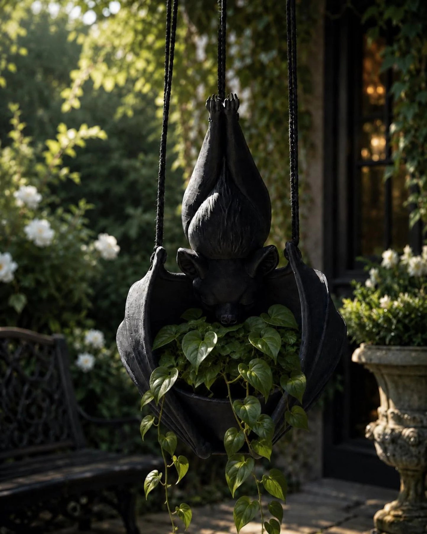 🎉🦇 Hanging Bat Plant Pot🎃Spooky Garden Decor Planter