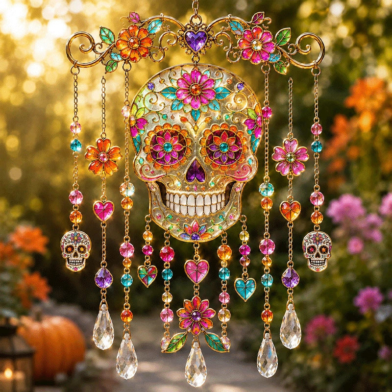 👻Halloween Glass Suncatcher Wind Chime