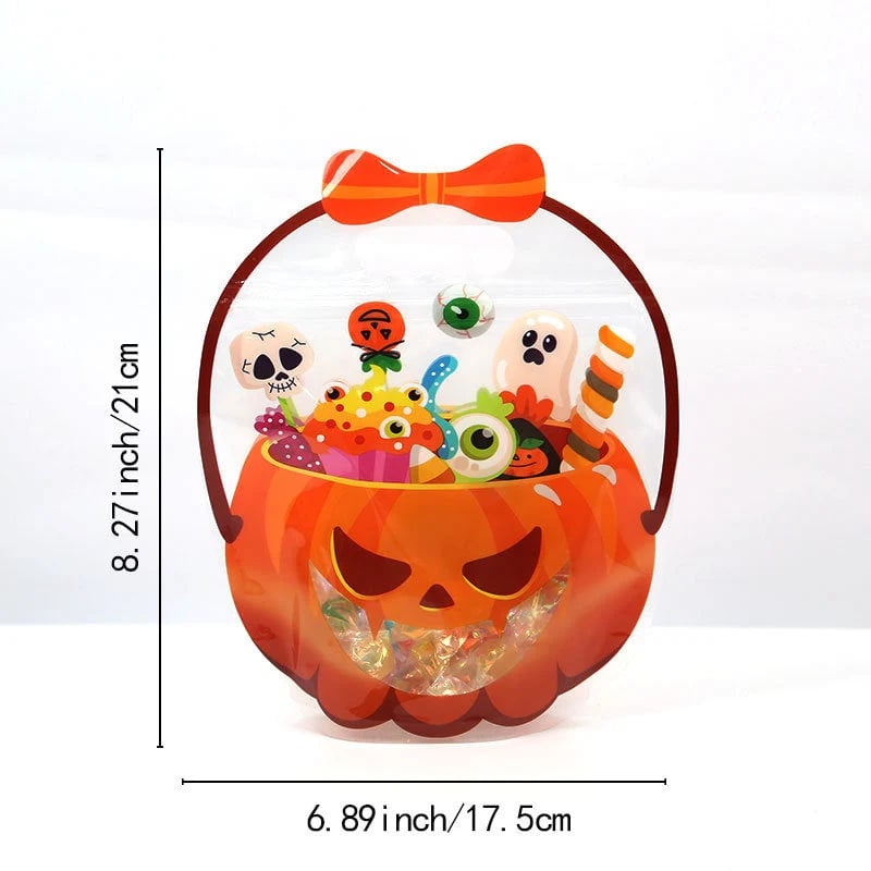 🎃Halloween Plastic Goodie Bags, Candy Gift Bags with Handle