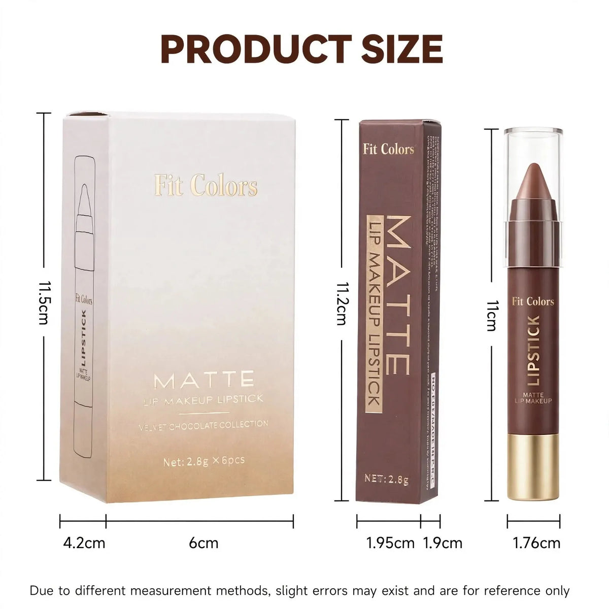 💄 6-Piece Matte Brown Lipstick Set – Long-Lasting Color 🤎
