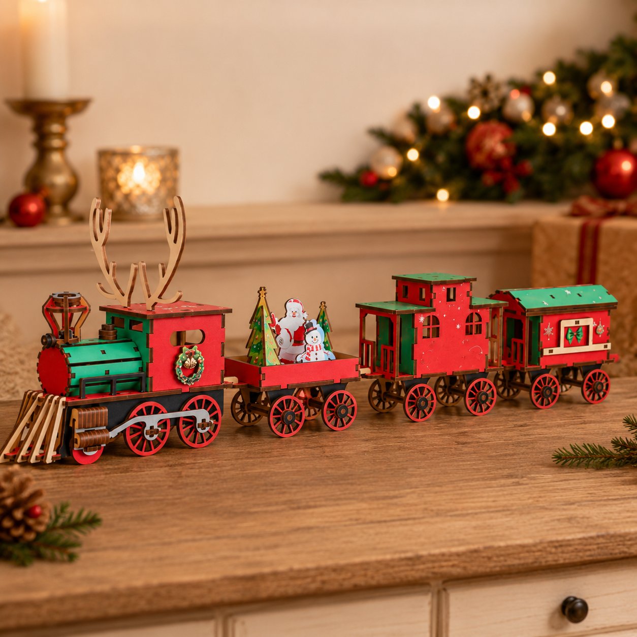 🔥LAST DAY 50% OFF – 🎅🎄DIY Christmas Wooden Train Set 3D Assembly Puzzle Kit(📦Buy 2 Free Shipping)