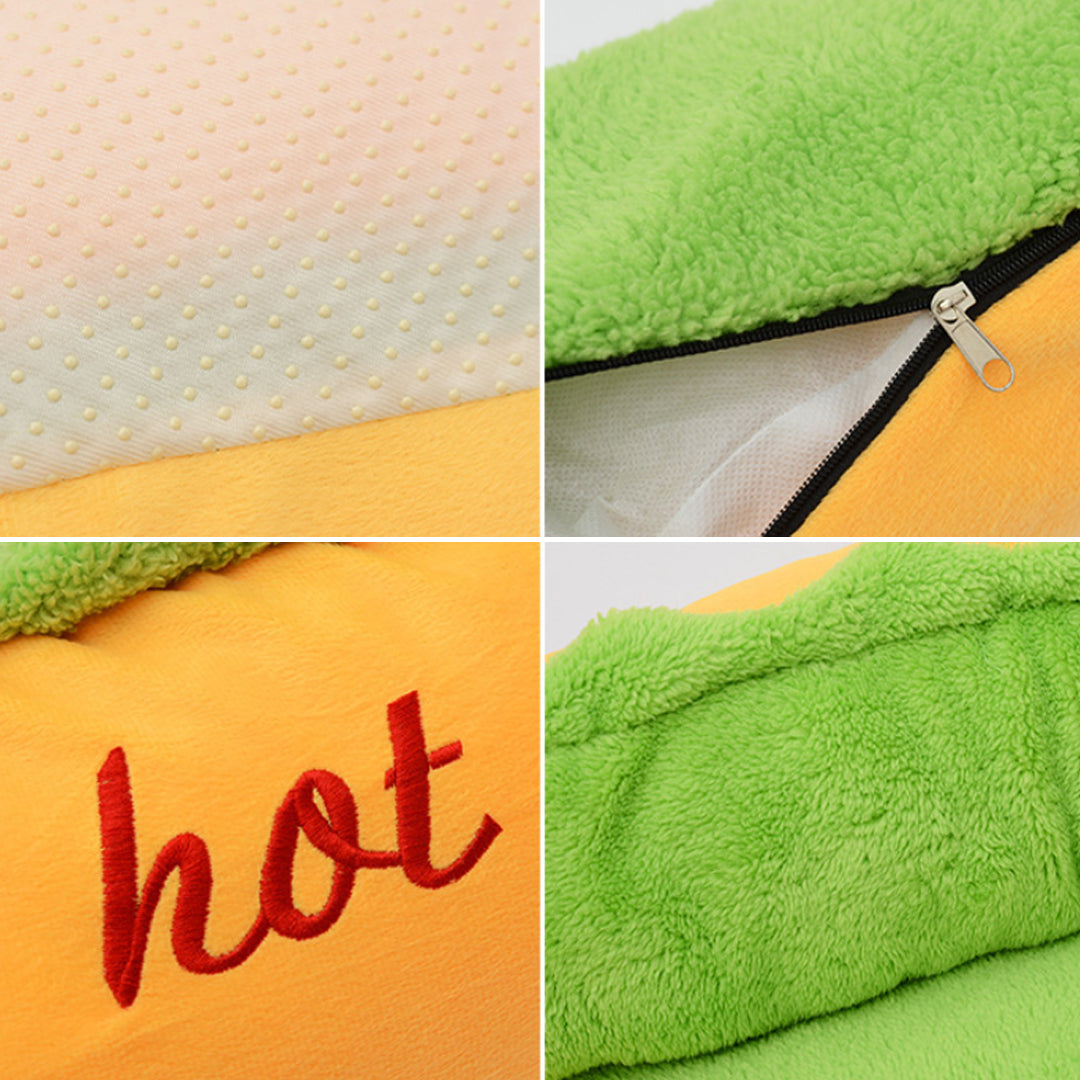 Custom Hot Dog Shape Dog Bed