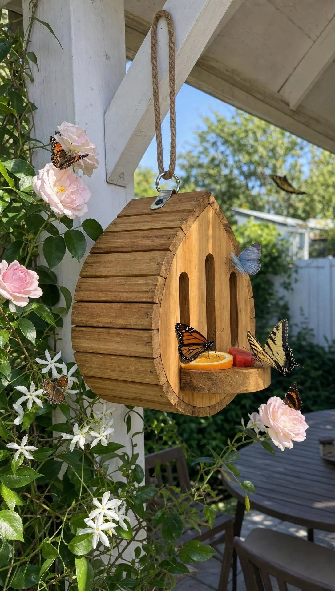 🎉Handmade Garden Butterfly House with Feeder Station🦋