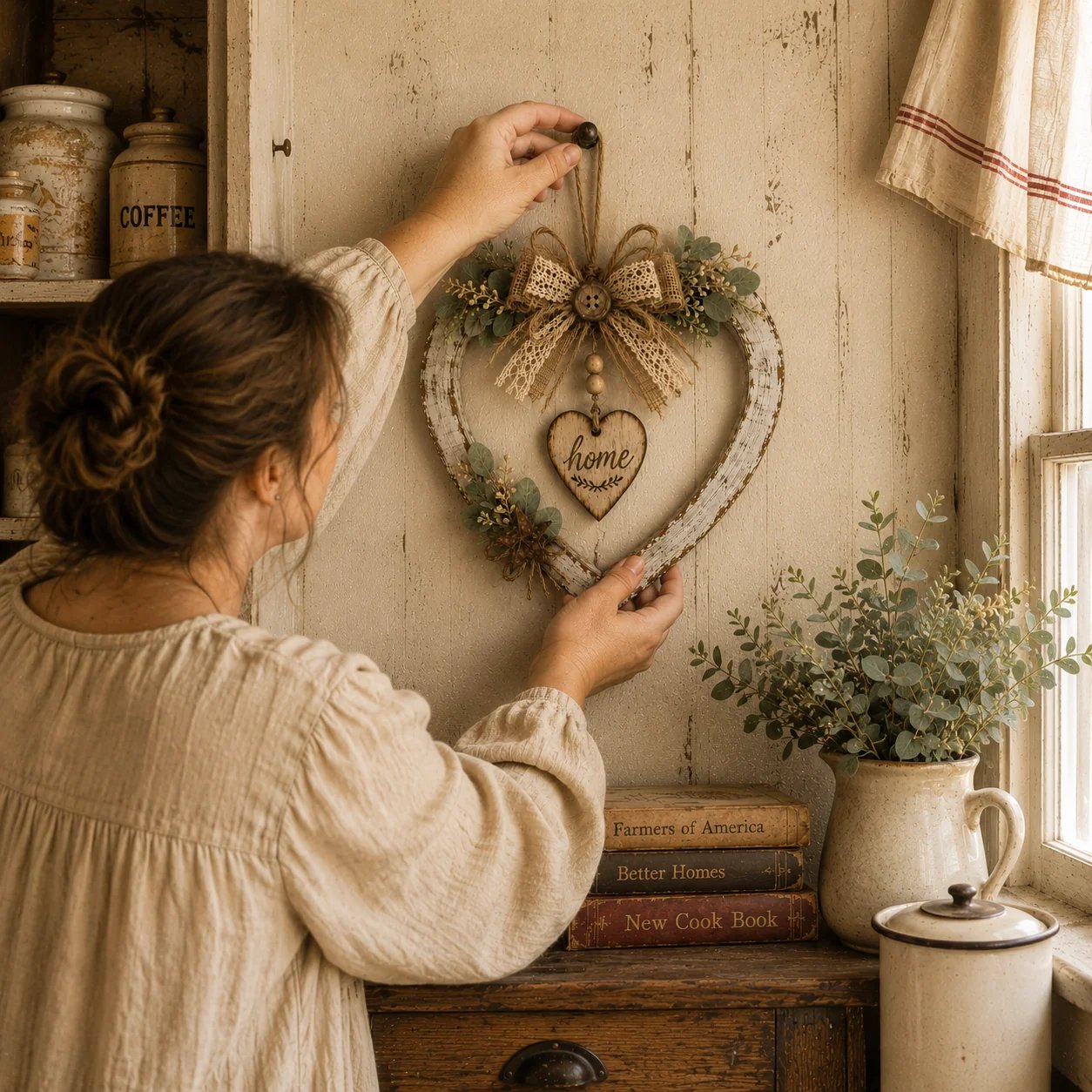 š„HOT SALEš„š¤Rustic Farmhouse Heart Wall Decor with āHomeā Sign