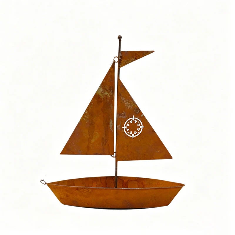 β° NOW! π± Rustic Sailboat Metal Planter - Handcrafted, weather-resistant & perfect for succulents, herbs or flowers β charming garden or shelf decor π‘