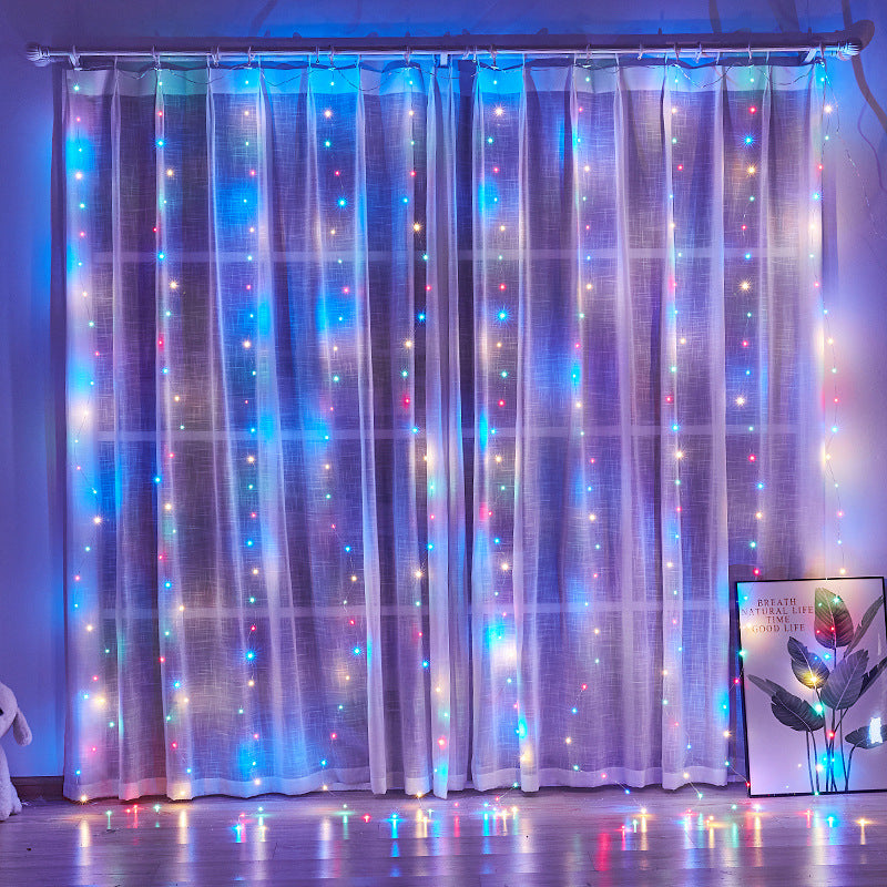 300 LED Curtain Lights – 9.8FT × 9.8FT, 8 Modes, Remote Controlled