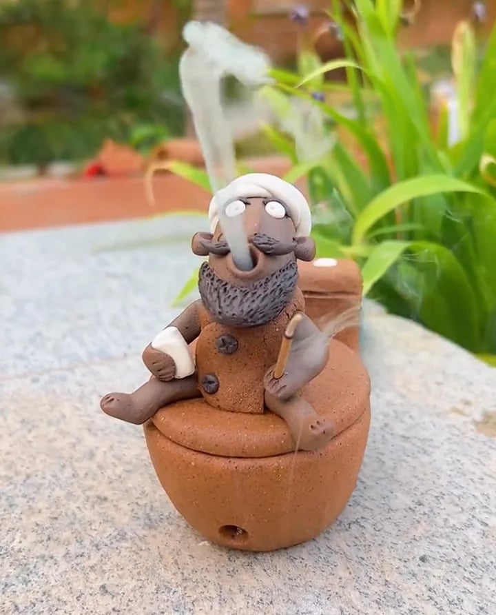 Handmade Bathing Man Incense Burner