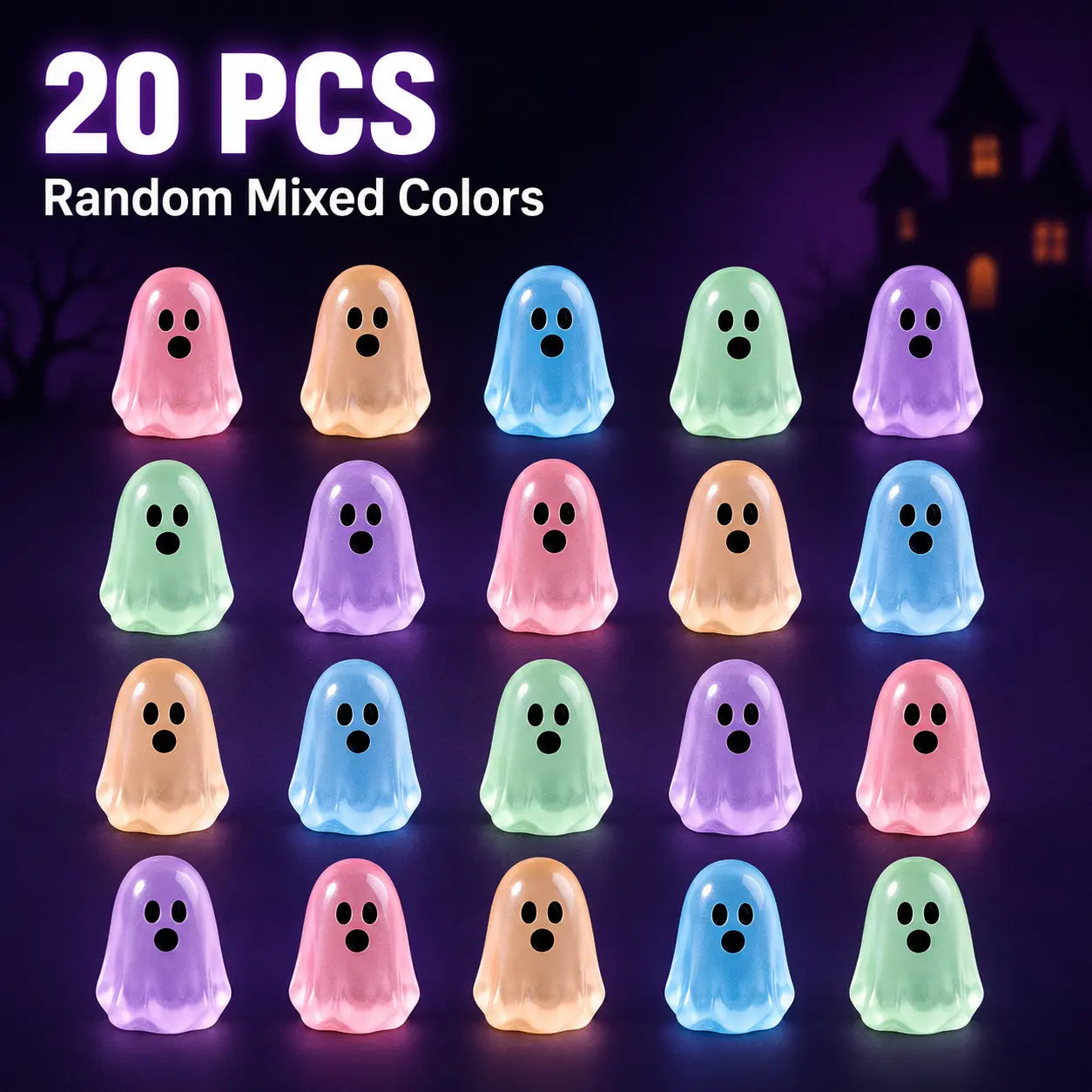 ⏳ Last day 50% OFF –👻Glow In Dark Cute Ghost Resin Bead Set