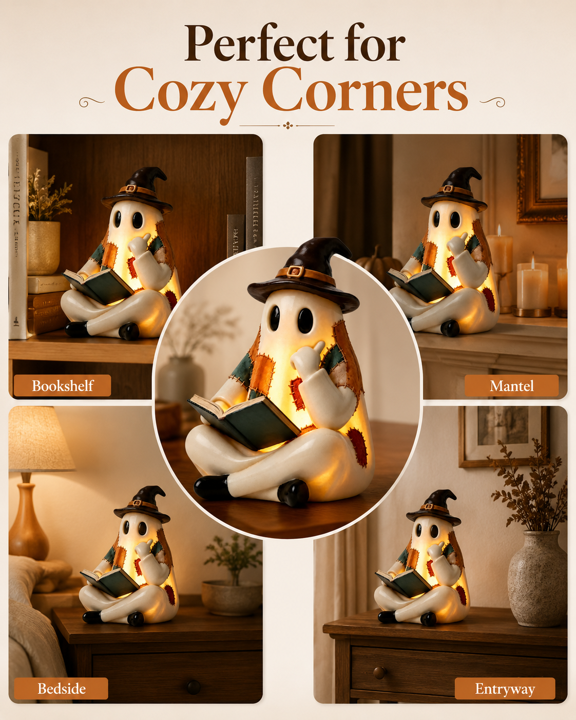 👻Cozy Reading Ghost Night Light