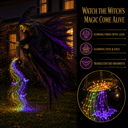 🥳Hot Sale 40% OFF🎃 Halloween Flying Witch Magic Flow Solar Light🎉🎉🎉