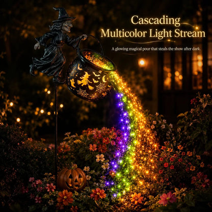 Halloween Witch Cauldron Garden Light with Color Projection