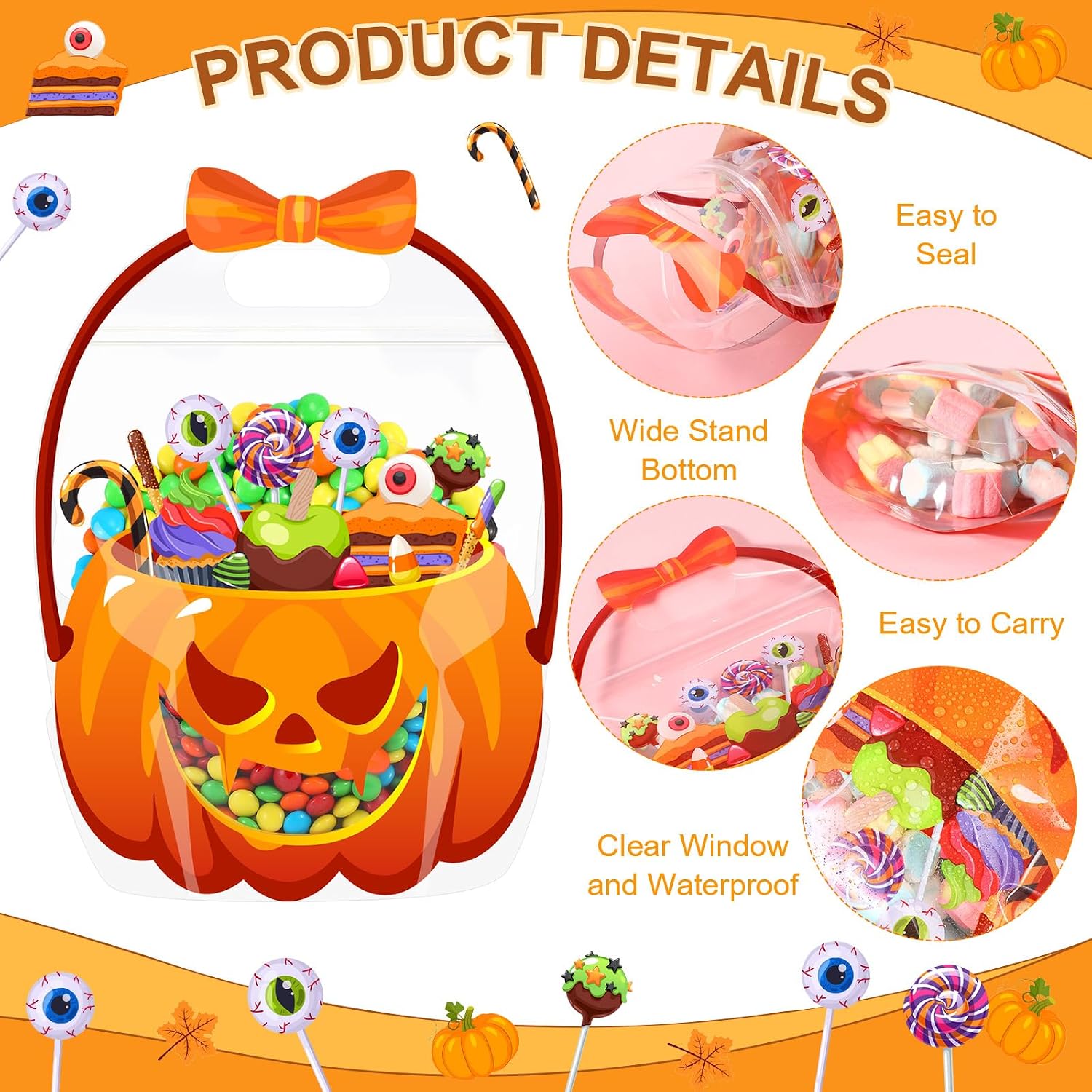 Halloween Treat Bags - Cute Trick Or Treat Candy Bags For Kids & Parties