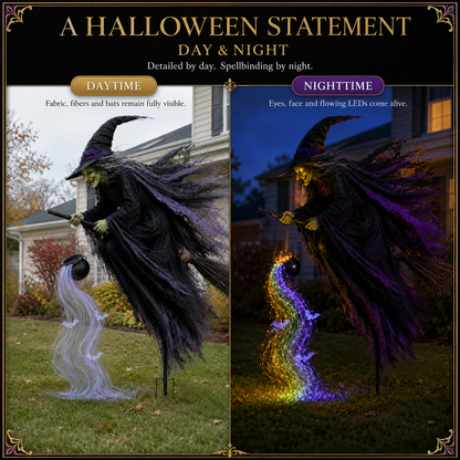 🥳Hot Sale 40% OFF🎃 Halloween Flying Witch Magic Flow Solar Light🎉🎉🎉