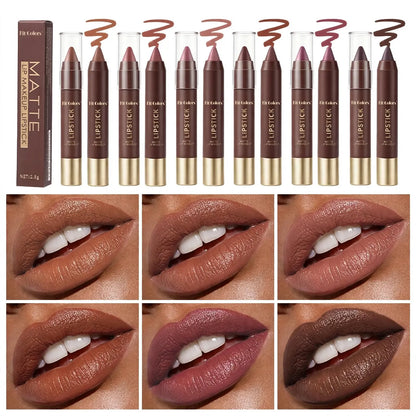 💄 6-Piece Matte Brown Lipstick Set – Long-Lasting Color 🤎