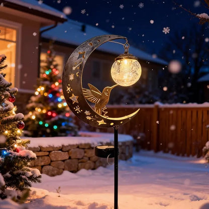 🌙 Flash Sale-60% Off✨Hummingbird Moon Solar Garden Stake Light