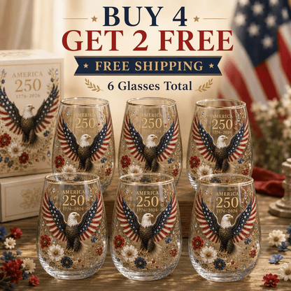 🦅America 250 Eagle Glass Tumbler🎁✨