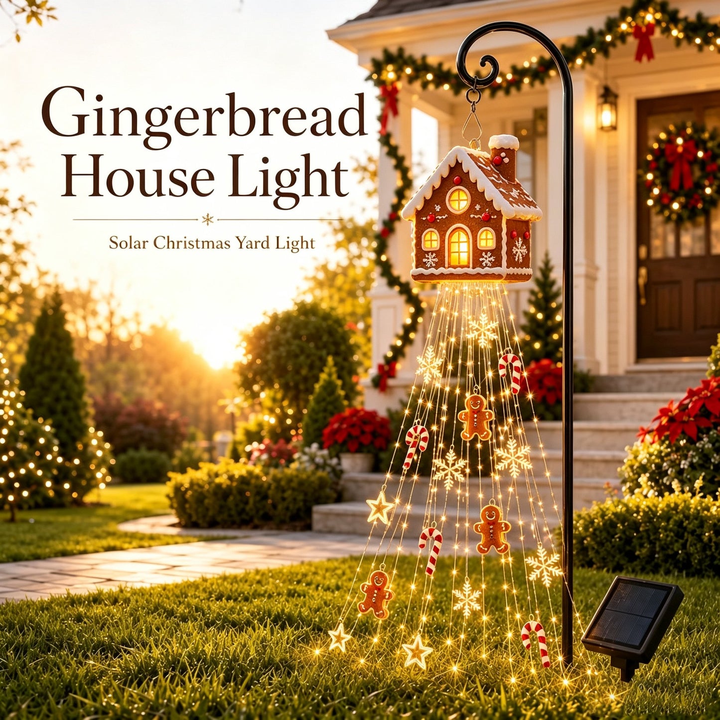 🎄 Gingerbread Magic Solar Holiday Yard Light