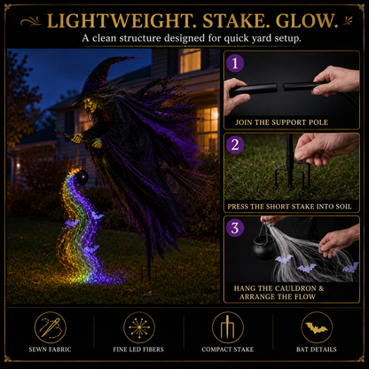 🥳Hot Sale 40% OFF🎃 Halloween Flying Witch Magic Flow Solar Light🎉🎉🎉