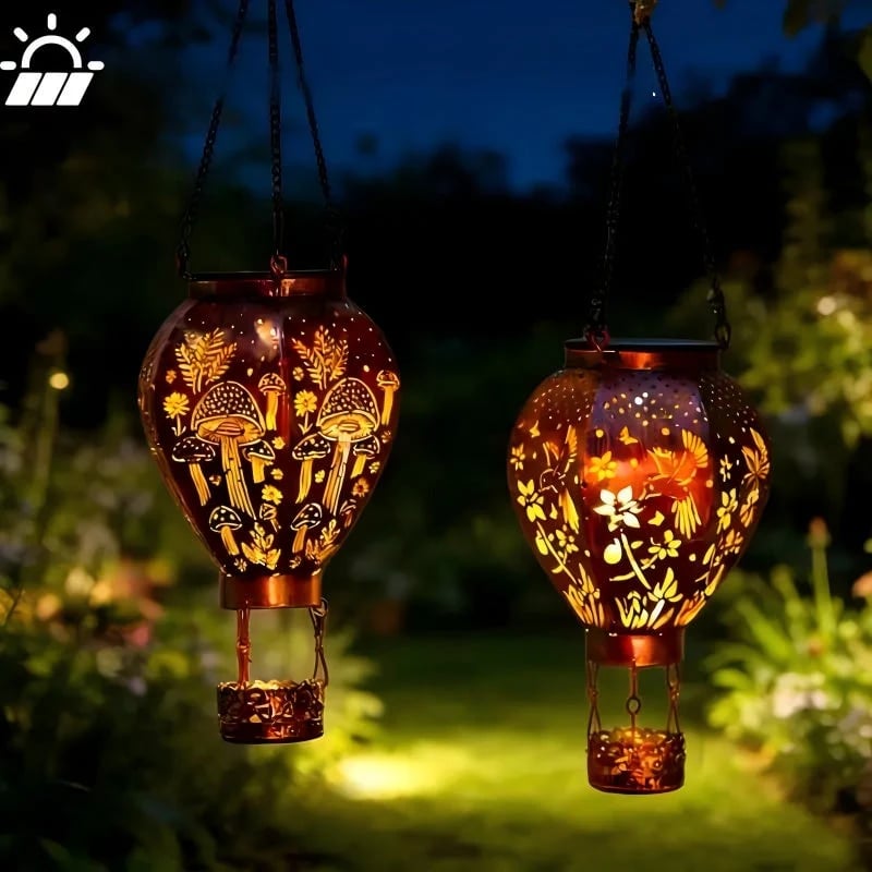 🎁 Solar Hot Air Balloon Hanging Lantern 🎈 A Unique Gift for Garden Lovers