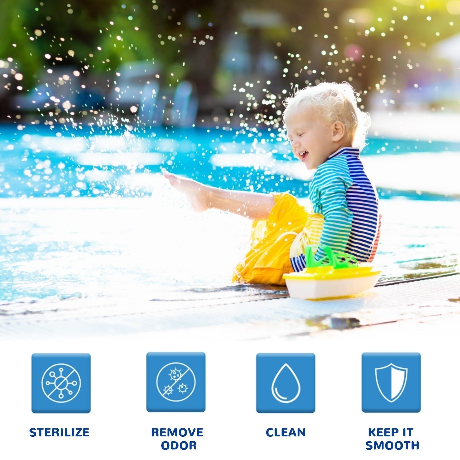 💧 Purify Water, Eliminate Odors & Stains ——🏊 Pool Cleaning Tablets