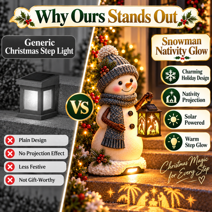 ✨ Solar Christmas Step Light with Holy Family Projection
