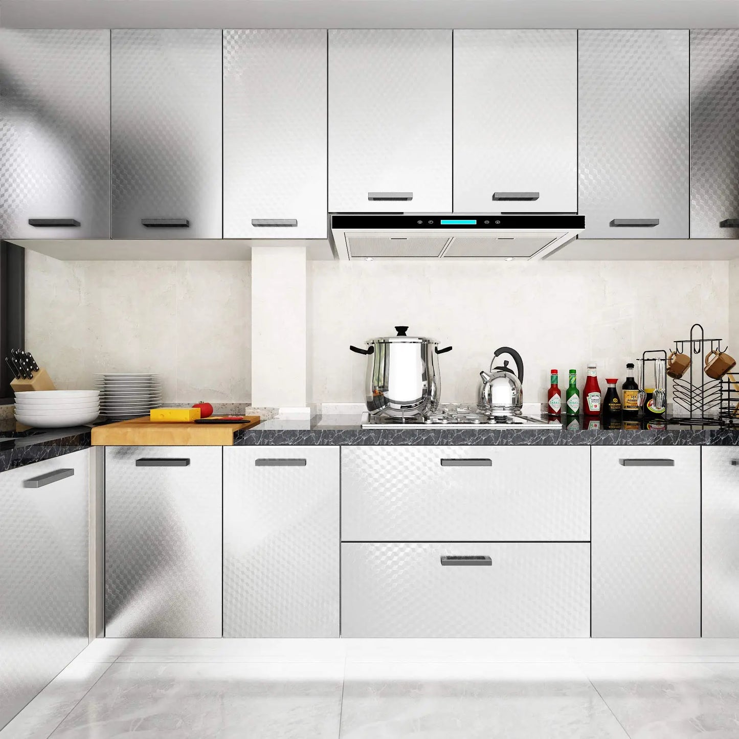 ✨Limited time 49% OFF-Stainless Steel Kitchen Oil-Proof Adhesive Wallpaper Roll