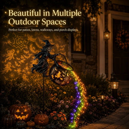 Halloween Witch Cauldron Garden Light with Color Projection