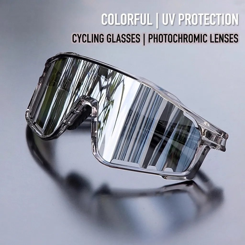 💯Unisex Photochromic Cycling Sunglasses - Windproof for Road Bike, Day and Night Outdoor Sports Use