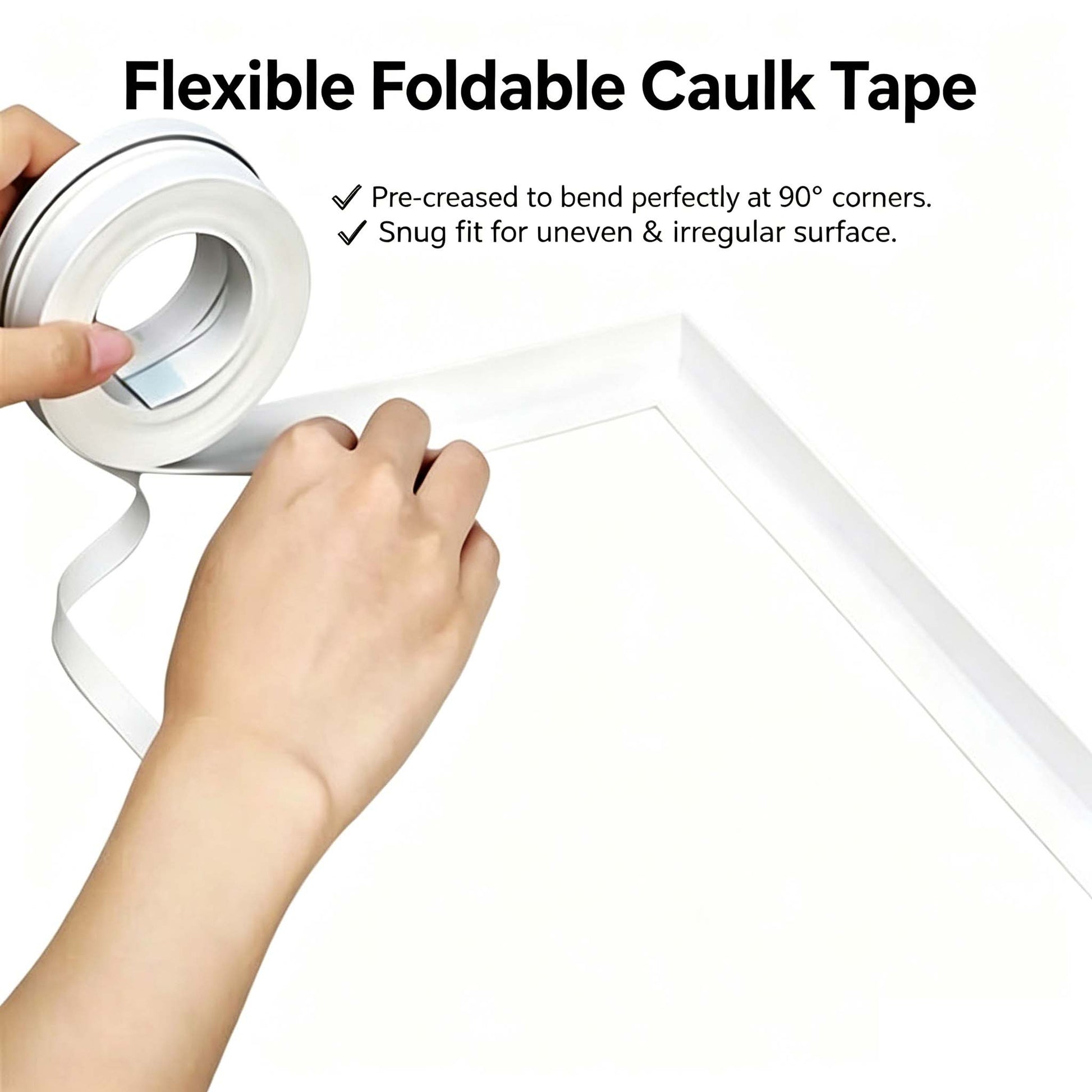 🚰 Self-Adhesive White Caulk Tape – PE Waterproof Sealant Strip, 5M Length, Strong Adhesion, Easy-to-Apply for Bathroom & Kitchen Edge Protection
