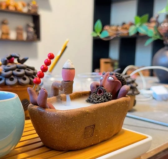 Handmade Bathing Man Incense Burner