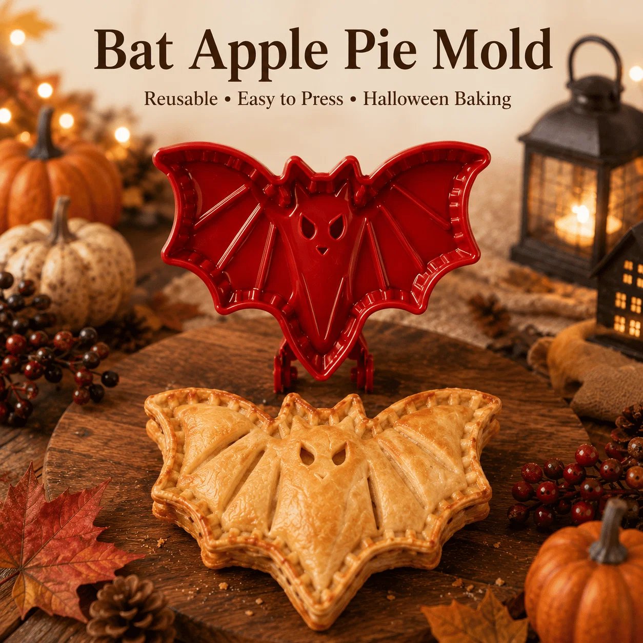 🎃 Halloween Mini Pie Mold Set – 8 Spooky Designs for Easy Festive Baking
