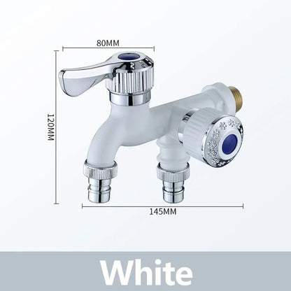 🔥😍✨Buy 1 Get 1 Free✨ - 🚰Dual Outlet Washing Machine Plastic Faucet, 1 In 2 Out Water Plastic Tap