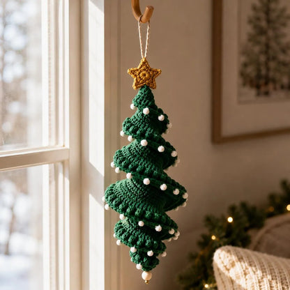 ☃️ Crochet Snowman Spiral Ornament DIY Kit | Complete Beginner-Friendly Set with Soft Yarn, Crochet Hook, Festive Beads, Snowflakes & Step-by-Step Guide 🧶🎄✨