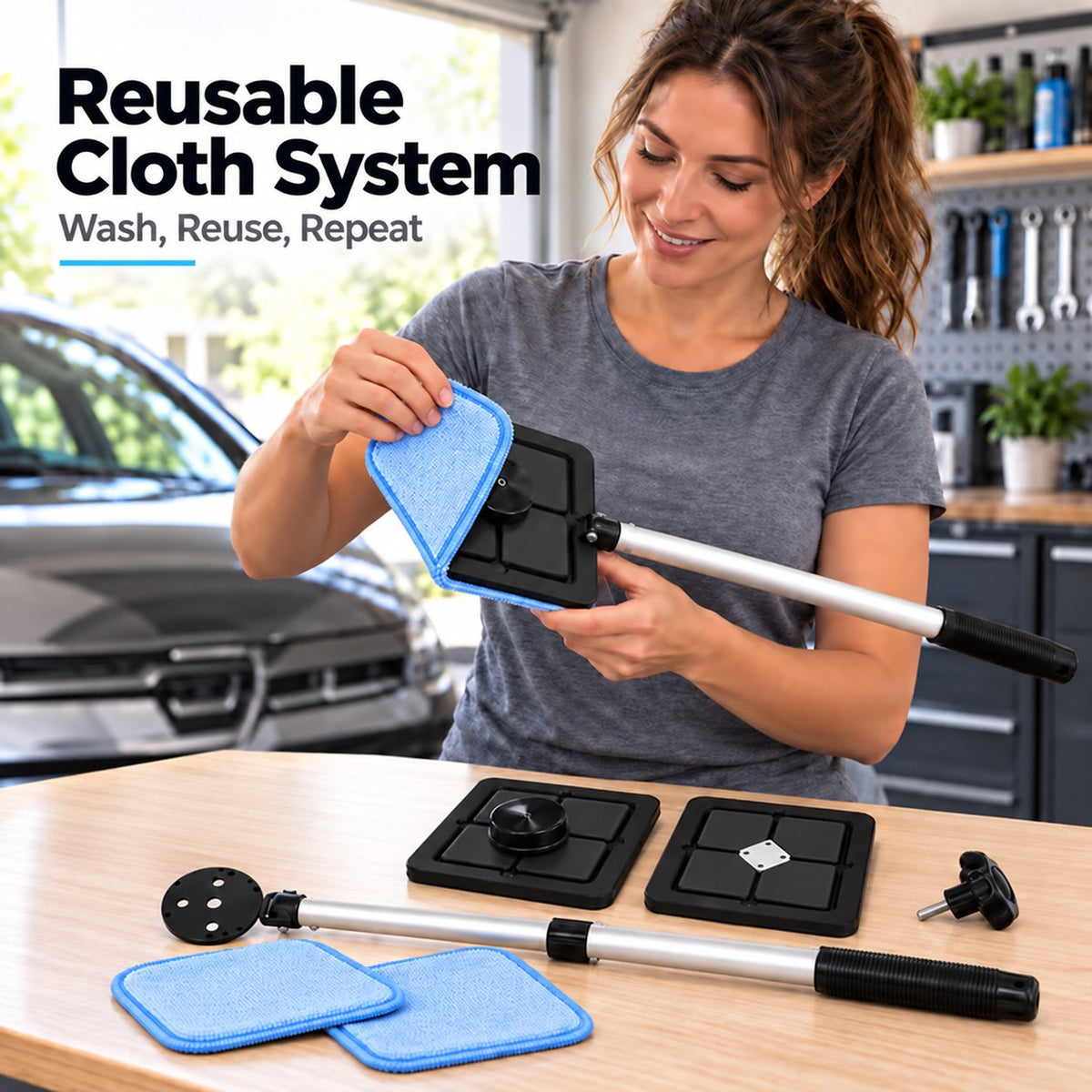 Dual Magnetic Car Windshield Cleaner | Streak-Free Auto Glass Cleaning Kit