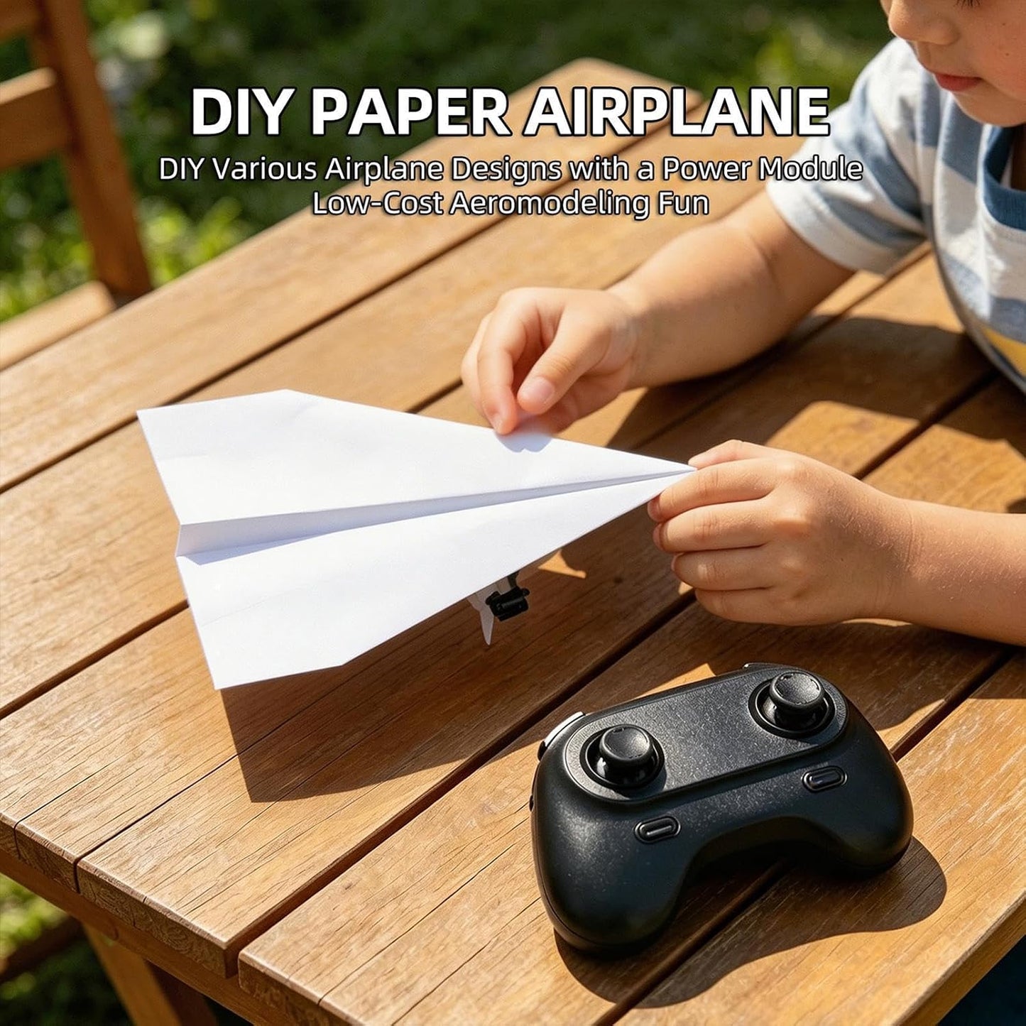 DIY RC Paper Airplane Power Kit with Gyro-Stabilized Remote Control