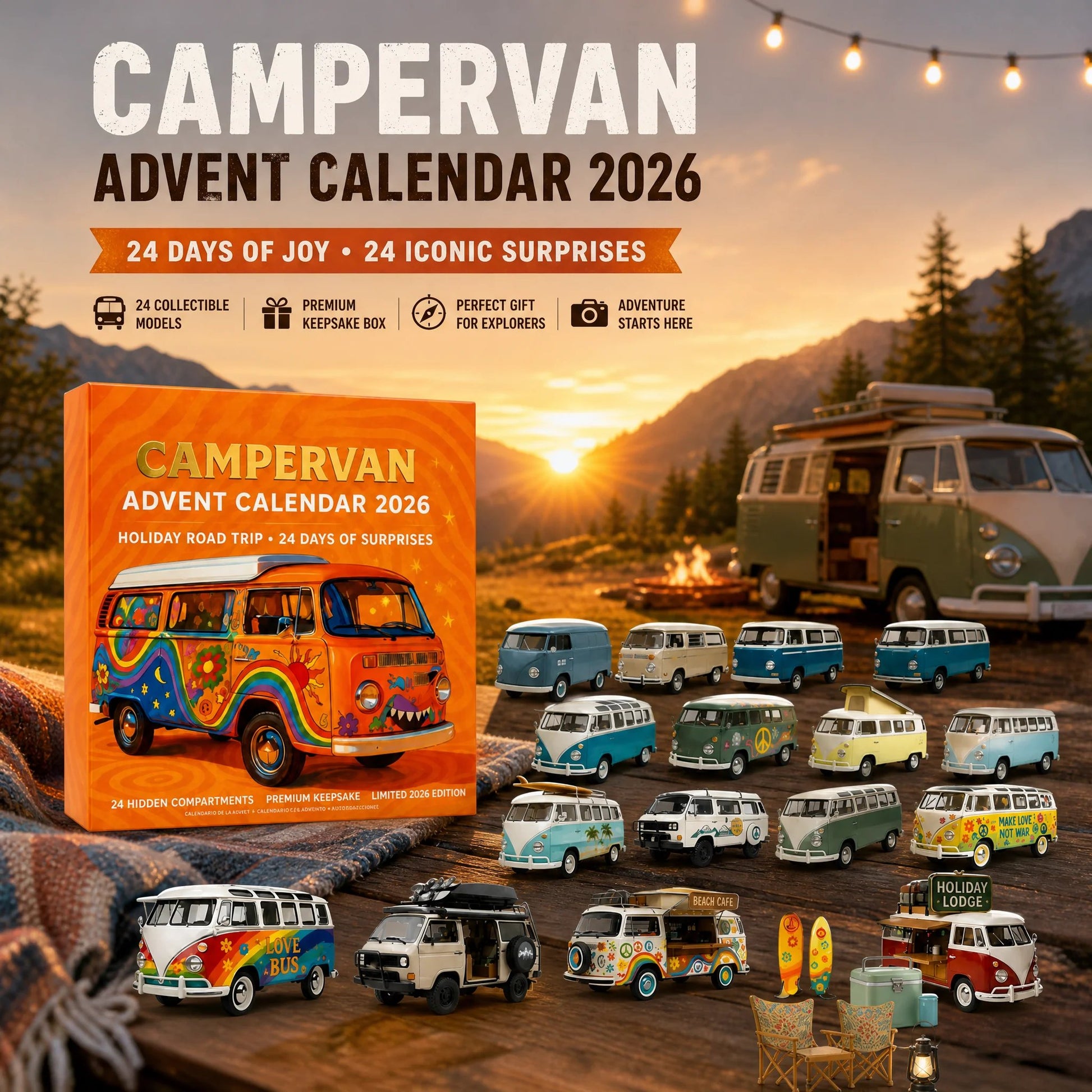 🚐🚐 Campervan-Adventskalender 2026 – 24 Tage Vintage-Roadtrip-Magie