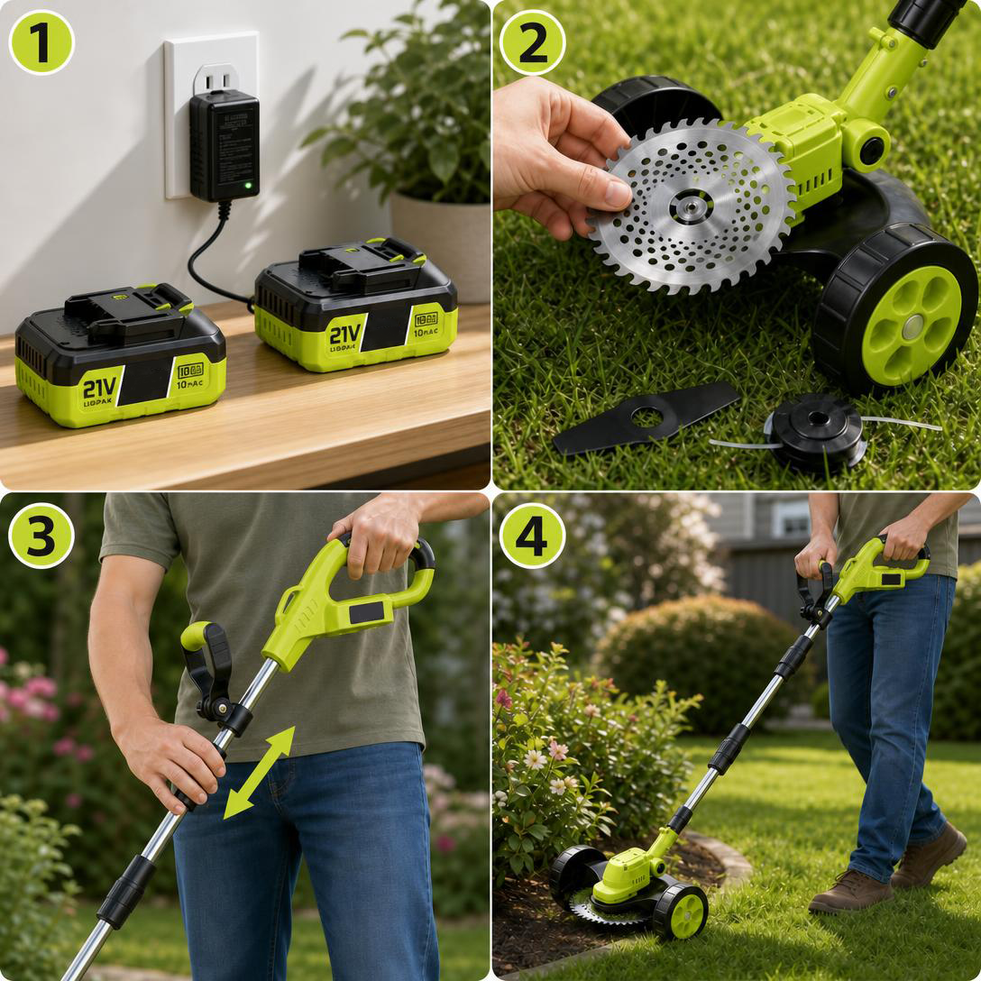 🌿60% OFF TODAY⚡ 3-in-1 Cordless Grass Trimmer