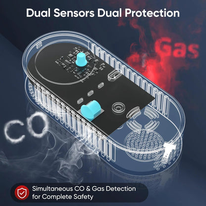 🛡️4 in 1 Gas & Carbon Monoxide Detector with Temperature and Humidity Display