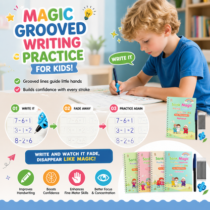 MagicBook | Kids Practice Copybook Set (4Pcs/Set)