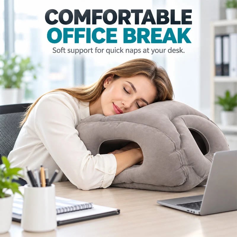 ✈️💤 Portable Inflatable Airplane Sleep Pillow — Forward & Side Rest Support