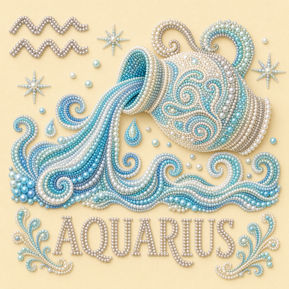 Zodiac Pearl Painting Kit – 12 Unique Signs✨