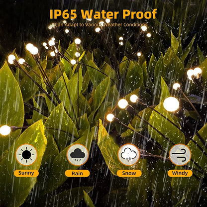 💡Solar Firefly Garden Lights 4/8 Pack – Waterproof Outdoor Stake Lights, 32/64 LED Flickering Firefly Glow Solar Pathway Lights for Yard, Patio & Landscape Decor