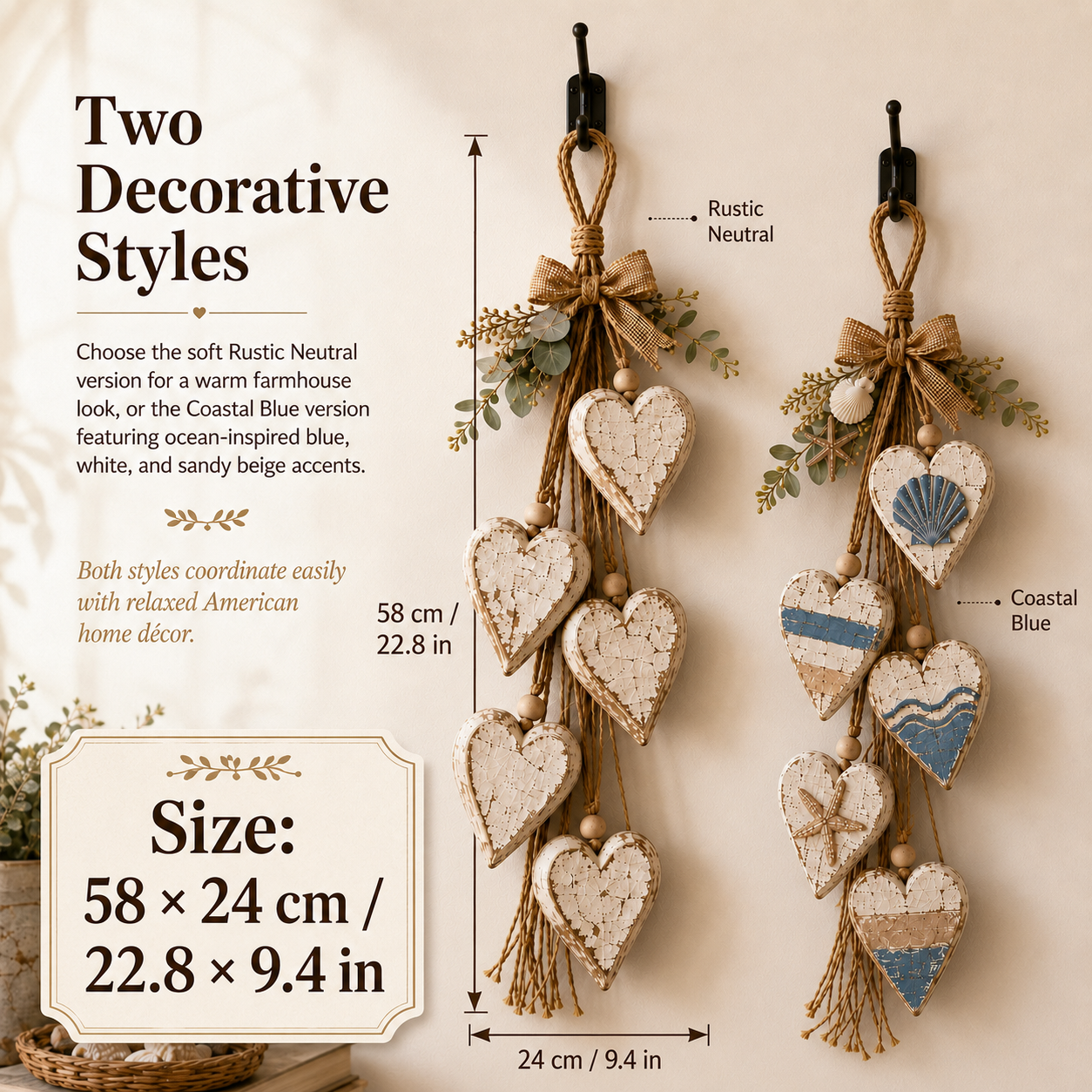 🤎 Hanging Heart Wall Decor