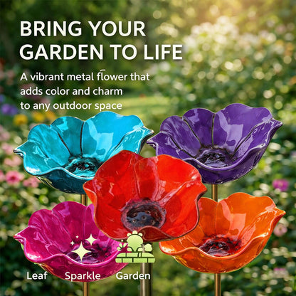 💖🎁Handmade Metal Flower Garden Stake🐦