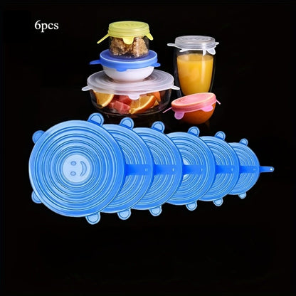 Silicone Stretch Lids, Reusable Airtight Food Covers for Food Storage