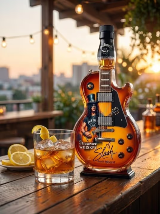 🎁 Flash Sale-49% OFF – 👨‍🎤🤘Appetite for Rock: Vintage Sunburst Guitar Figurine Spirit Bottle🎸✨