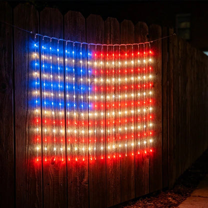 ✨Patriotic Flag Net Lights – USB, Waterproof, 50,000-Hour✨