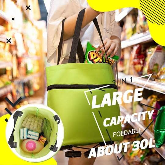 🔥LAST DAY-50% OFF🔥 2 in 1 Foldable Shopping Cart🎁