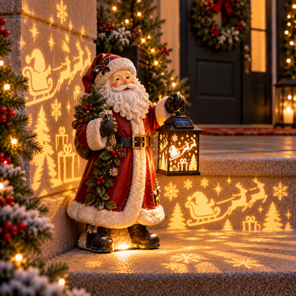 ✨ Solar Christmas Step Light with Holy Family Projection